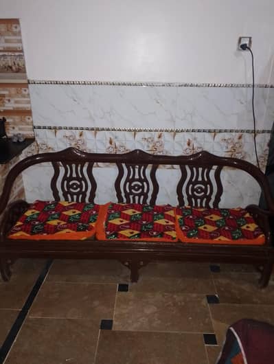 wooden 3 sitter sofa