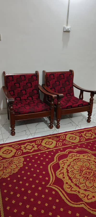 Wooded chairs with set