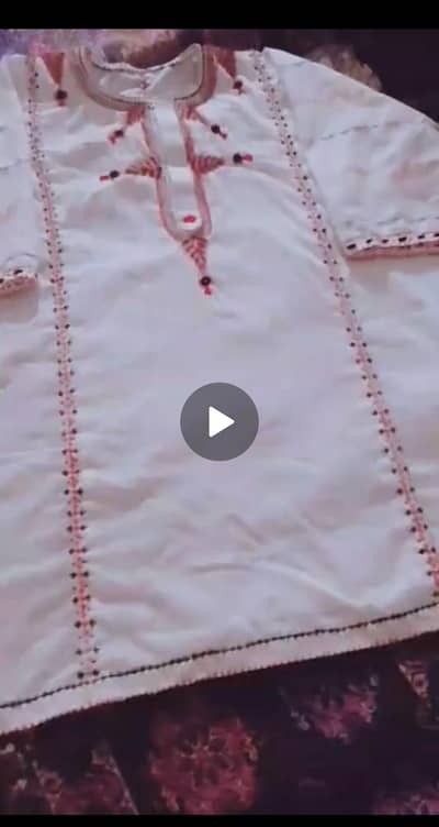 Elegant White Hand-Embroidered Kurta - Traditional Sui Ka Kaam