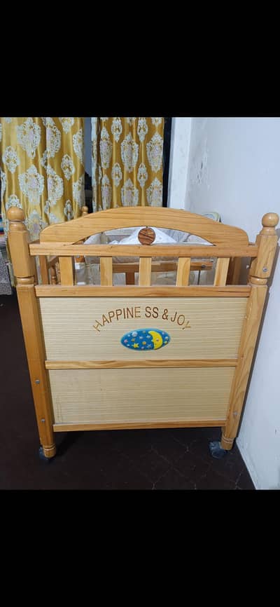 Baby wooden Bed with Crib Bed and All Accessories