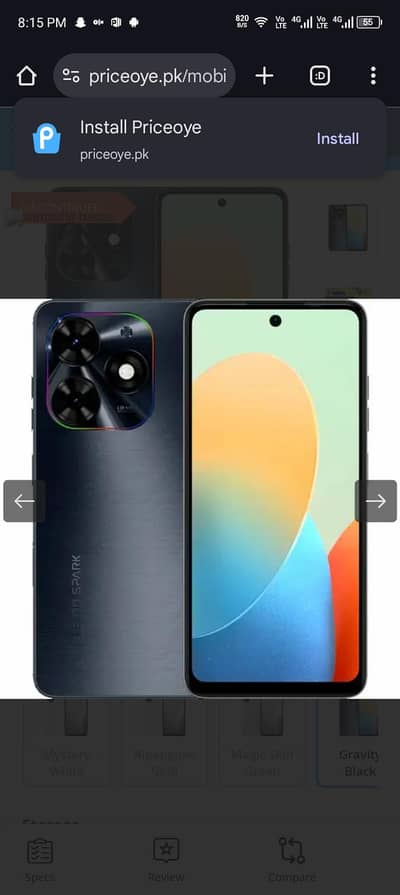 TECNO SPARK GO 4/64 box sth data cable bi mobile a one hai