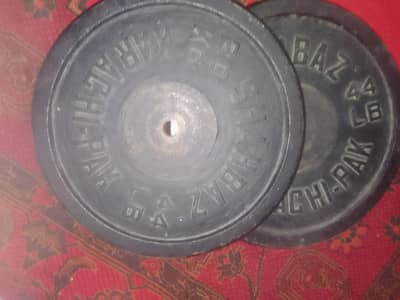 Gym plates available 20 kgs plates 10kgs plates 6 ft rod is also ava