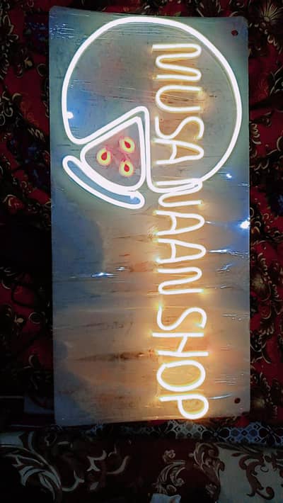 Brand New Neon Light For Shop Musa Naan Shop Named  That Mentioned