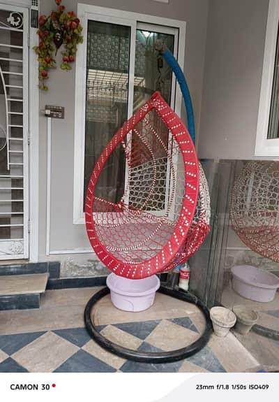 Swing Chair Jhoola with Iron Pole and Cushions