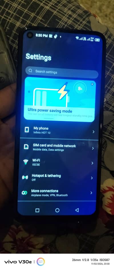infinix hot 10 mobile full okay 4ram 64 memre beautiful timing exch