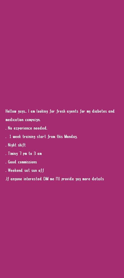 Sales Agents required