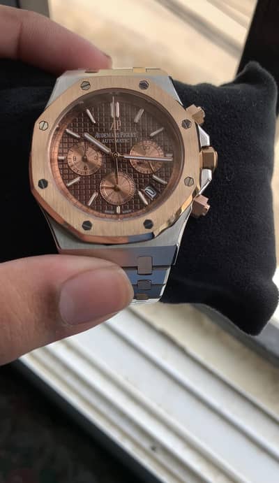 Luxury Two-Tone Automatic Chronograph Watch – Rose Gold & Steel Design