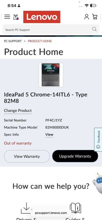 lenovo ideapad 5 chorme 14itl6 type 82m8 | 8 gb ram | 128gb SSD