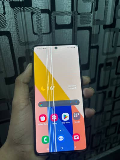 Samsung A71 6ra. 128g. original phone sirf 5 lines a baking working ma