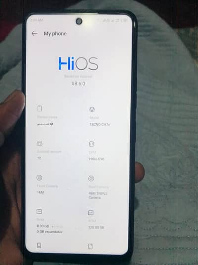 Camon 18p 8/128 with original Charger Only