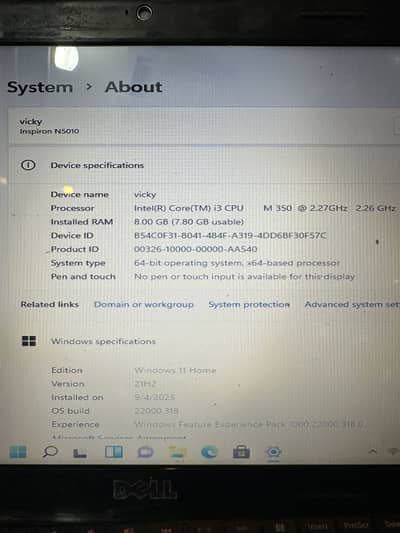 Dell inspiron N5010 8Gb ram 128Gb ssd i3