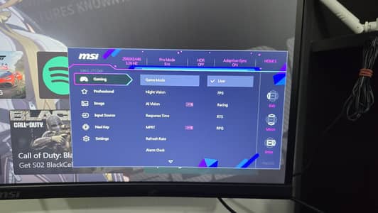MSI curved gamming moniter