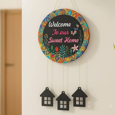Welcome To Our Sweet Home Wall - Hanging decorative Hanging House Char