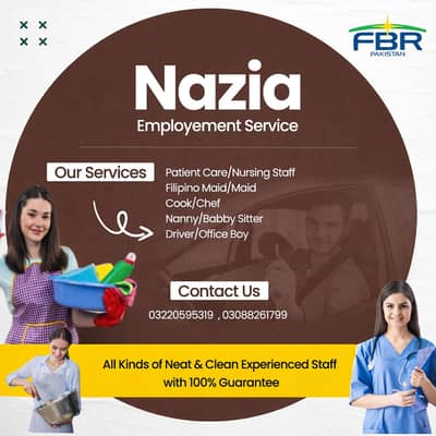 House maids , Maids , Baby Sitter , Chef , Cook , Patient Care ,Nurse