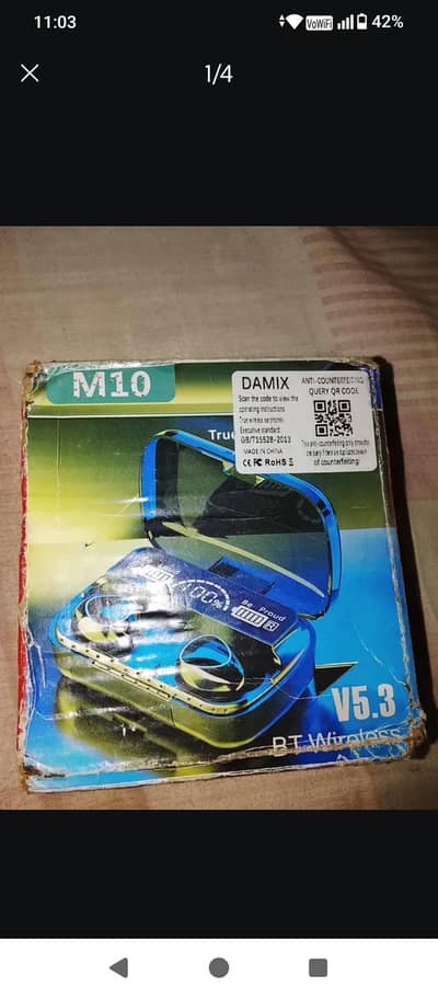 M10 airbuds with box for sale content 03102064244