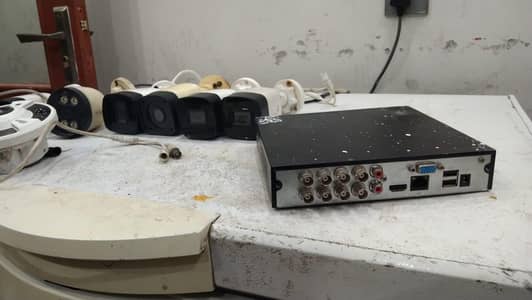 8 camera setup with 1 tb hard and complete wires and DVR setup