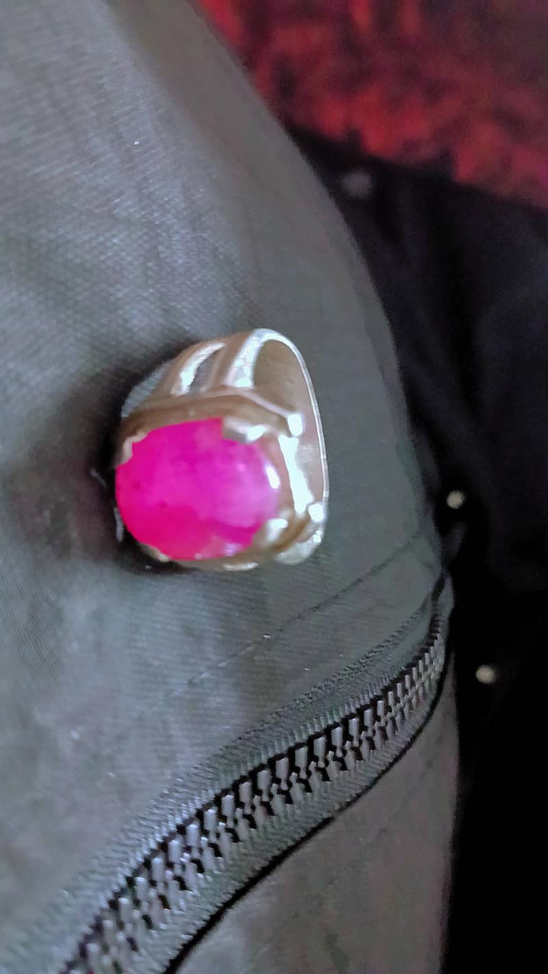 Natural Ruby Ring  Ruby Yaqoot (Gf) Ring pure Chandi 0