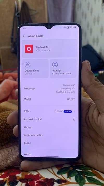 One plus 7T ph 03297472256