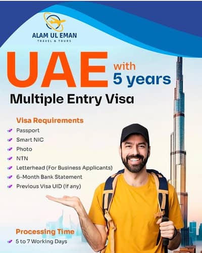 UAE 5 Years Multiple Entry Visa – Fast Processing 5-7 Days