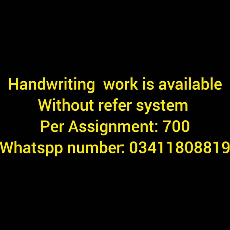 assignment work Available 4