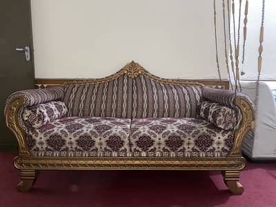 Luxury Wooden Carved Sofa Set – Excellent Condition