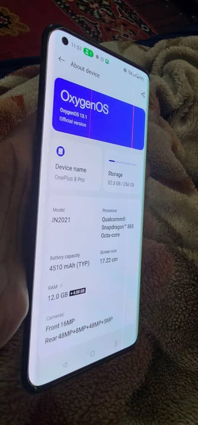 Oneplus 8pro 12/256 PTA Approved