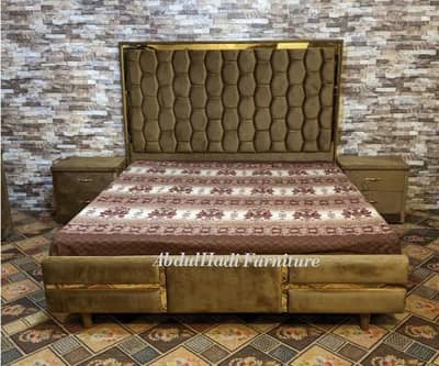 All types of poshish bed sets available with side tables and dressing