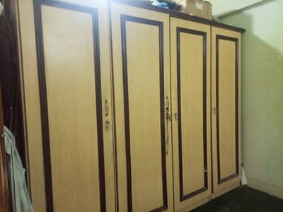 Bed and four cupboards