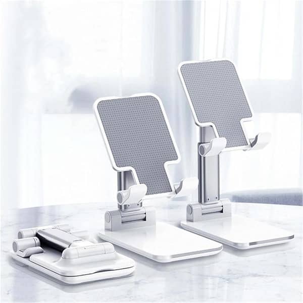 Adjustable Phone Stand for Desk, Angle Height Adjustable Phone Stand for Desk, Case Friendly Phone Holder for Desk (White, 4 oz)