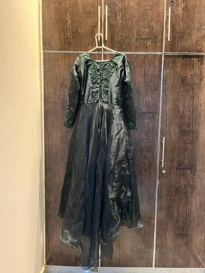 Ready to wear Embellished 2pc MAXII with ruffles. Tail and flared.