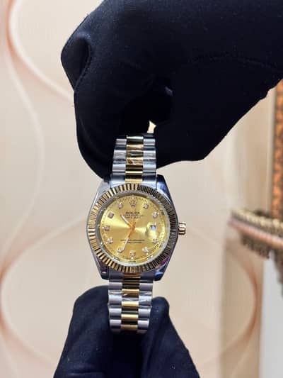 Golden two tone watch