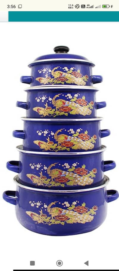 5 pes pot induction base cookware