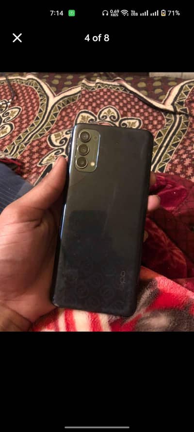 opoo Reno 4 condition 10by9 complete saman original charger pack set