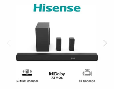 HISENSE AX5100Q 5.1 Wireless Sound Bar with Dolby Atmos ll 580watt