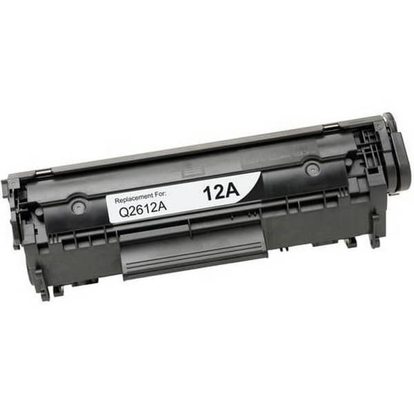 12A Compatible Toner Cartridge for HP LaserJet 1010, 1012, 1015, 1020, 1022, M1005, M1319 – Replacement for HP Q2612A – Black Laser Printer Toner