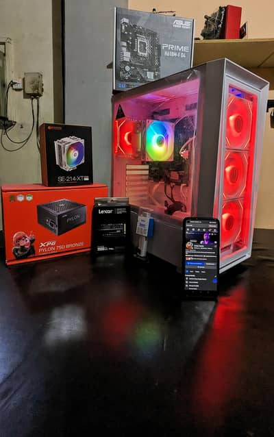 i5 14400F 14th Gen Gaming PC | 24GB RAM | 750W XPG | RGB White Build