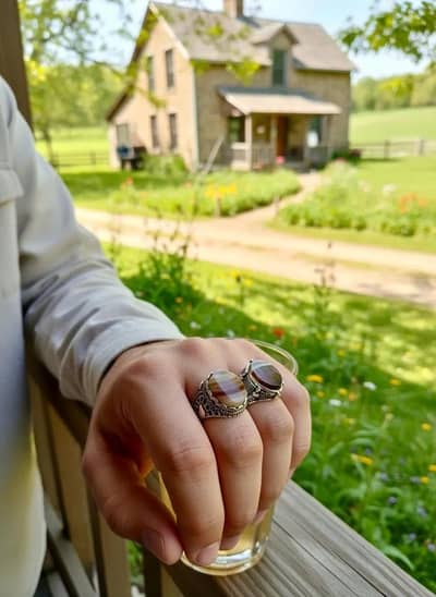 silver plated Ring for man