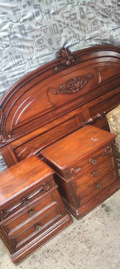 2 solid wood bed set available for sale