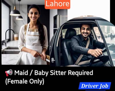 Need Maid Female Baby Sitter Driver Lahore