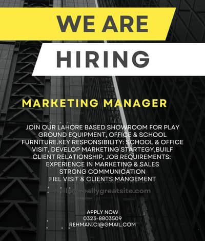 Marketing Manager (Experienced)