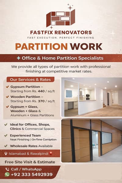 Drywall Partition | Gypsum 2x2 | Gypsum 8x4 | Gypsum Partitions