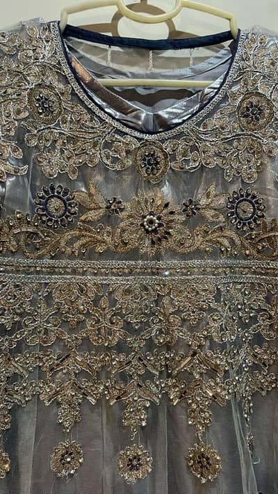 Beautiful Heavy Embroidered Party Wear Frock – Medium Size