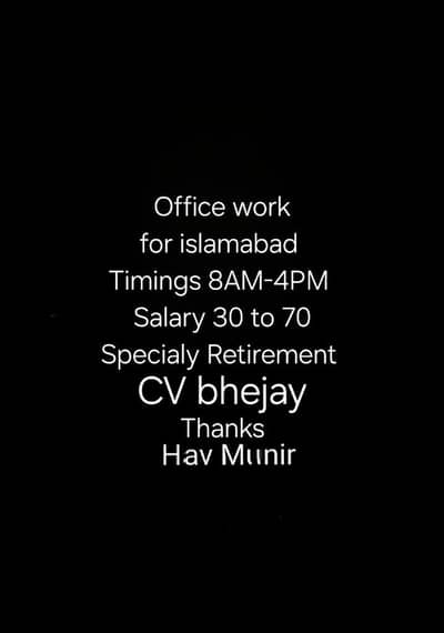 Office work for Islamabad