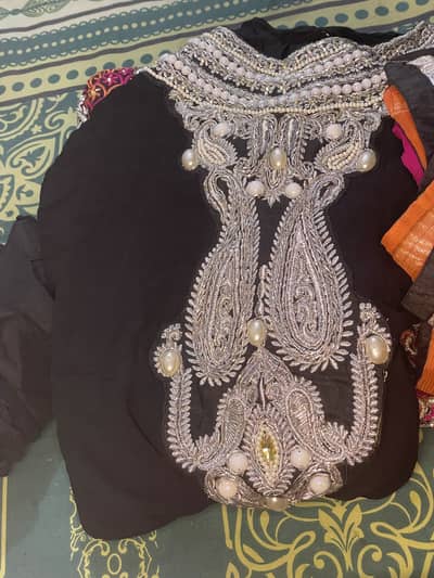 Beautiful black embroidered black frock , use only 2 hours