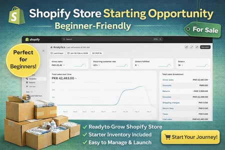 E commerce Shopify store for sale with inventory