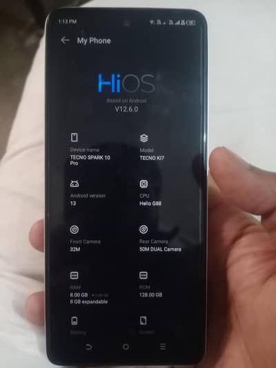 Tecno Spark 10 Pro 16gb 128gb just back brack ha baqi All okay