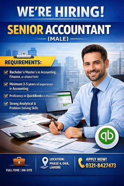 Experience Accountant Required || Male Job || Accountant || Office Job