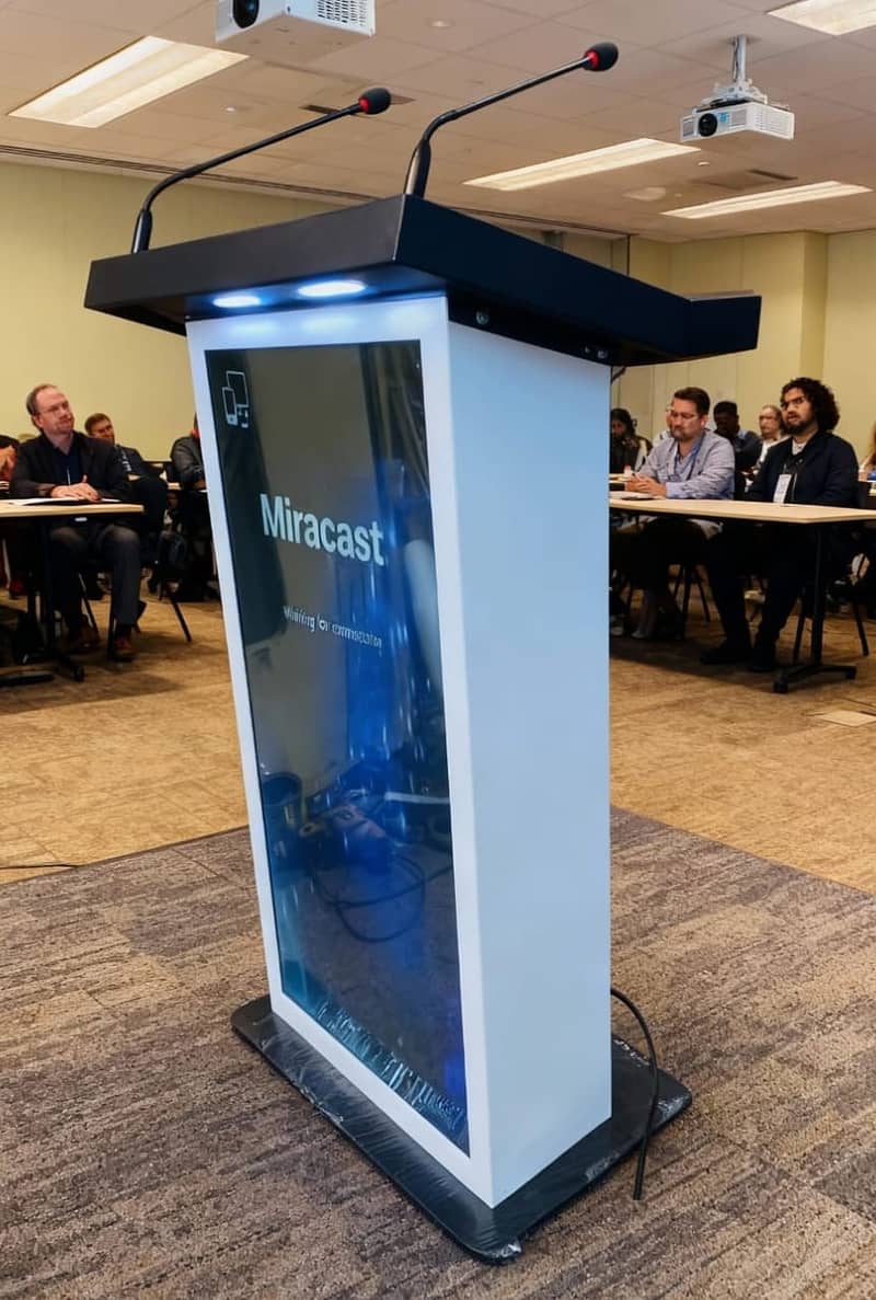 Digital Kiosk floor standee-Digital Podium rostrum-logitech camera ...