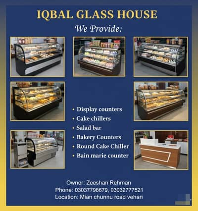 Food Display, Commercial Chiller, Café Display, Bakery Counters