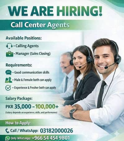 Call Center Jobs / CSR Required / Urgent Hiring / Jobs in Bahria Town